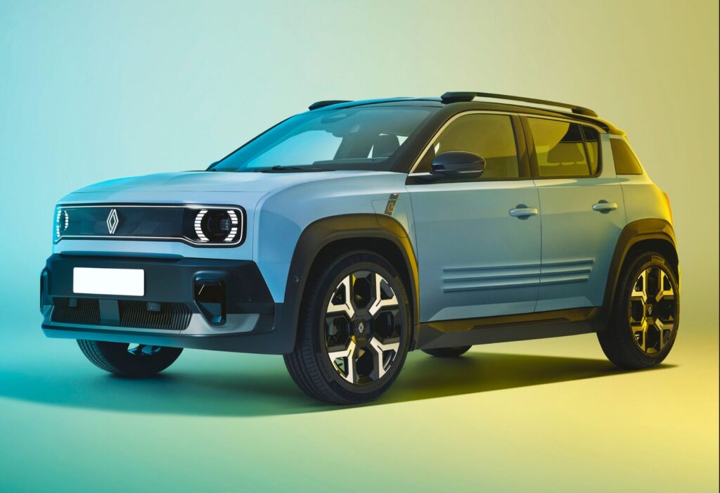 Modernes Renault 4 in hellblauer Farbe